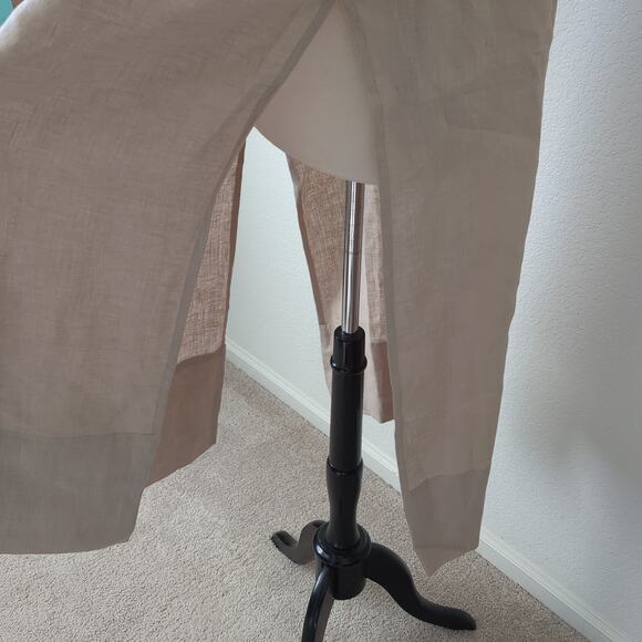 Shantima Dress Womens One Size Flax Linen Natural Midi Neutral Beige Tan Earthy - Picture 3 of 6